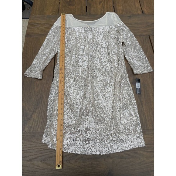 R& M Richards Petite illusion trim sequins dress size 10 P - Picture 4 of 8